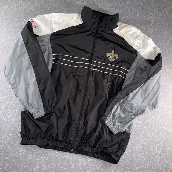 NFL Other - New Orleans Saints Jacket Mens Large Black NFL Football Windbreaker Full Zip